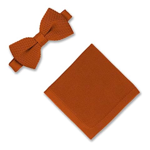 Broni&Bo Copper knitted bow tie and pocket squares set 2023 wedding colours for groom and groomsmen Cover