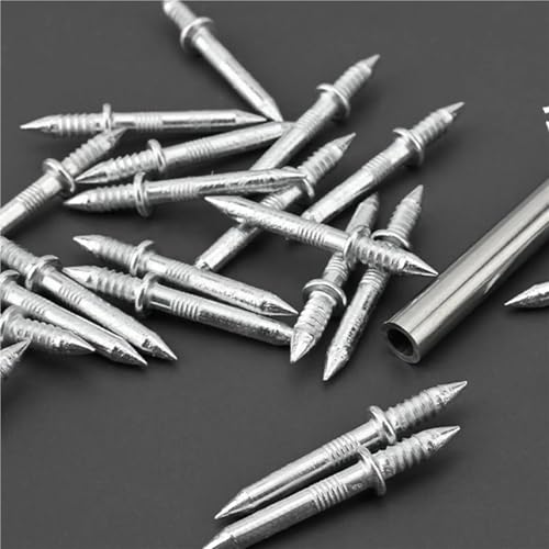 Clavos de doble cabeza para zócalo, 800 piezas, acero carbono, resistente al óxido, para madera sólida y molduras miniatura 6