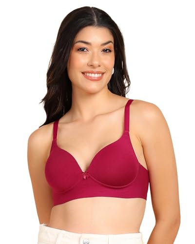 Image of Tweens Invisi-Fit Cotton Bonded Seamless Maximiser Bra | 3 /4th Coverage | Push-Up Level 1 | Elastic-Free Comfort | Wire-Free | Side Wings with Gripper | Adjustable Straps | Pack of 1 |