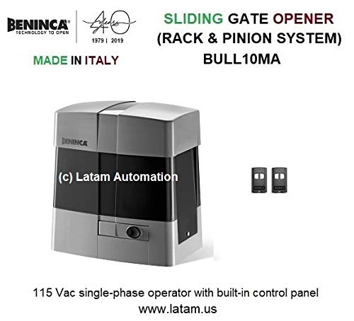 Beninca BULL10MA Slide Gate Opener with remote controls, close-up
