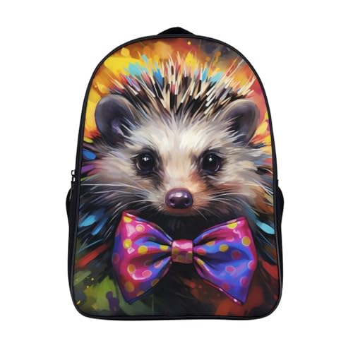 Mochila escolar guardería de erizo 3D impermeable 40x28x16cm para niños