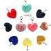 Kitchen-dream 10 pezzi portachiavi soffice portachiavi cuore in pelliccia sintetica portachiavi pompon chiave fibbia appesa borsa per ragazze signore (colorato)