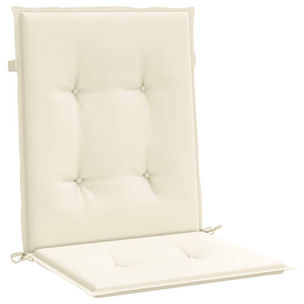 vidaXL Lot de 6 Coussins de Chaise de Jardin à Dossier Bas, Coussins de Siège de Patio, Coussins de Canapé de Jardin, Coussins d'Assise Extérieur, Crème