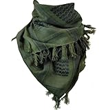 [J&Y] アフガンストール アラブ ストール スカーフ デザート シュマグ クーフィーヤ マフラー フェイスカバー サバゲー アウトドア Desert Shemagh Cotton 100% (Green)