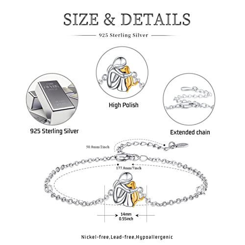 JUSTKIDSTOY Bracelet for Women Girls 925 Sterling Silver Cute Animal Adjustable Bracelet Animal Jewelry Brithday Gift for Animal Lover4