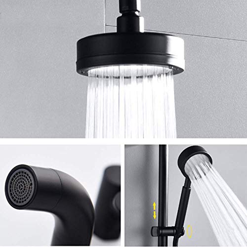 Ensemble de douche mural en acier inoxydable noir mat chic - 3