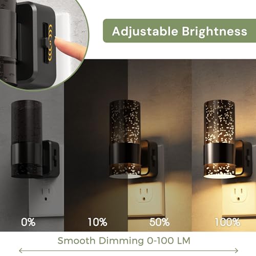 L LOHAS LED Night Lights Plug into Wall, 2 Pack Acrylic Bubble Night Light,Dimmable Nightlight with 0-100 LM, 3000K Plug in Night Light with Dusk to Dawn Sensor, for Bathroom Hallway Bedroom — view 3