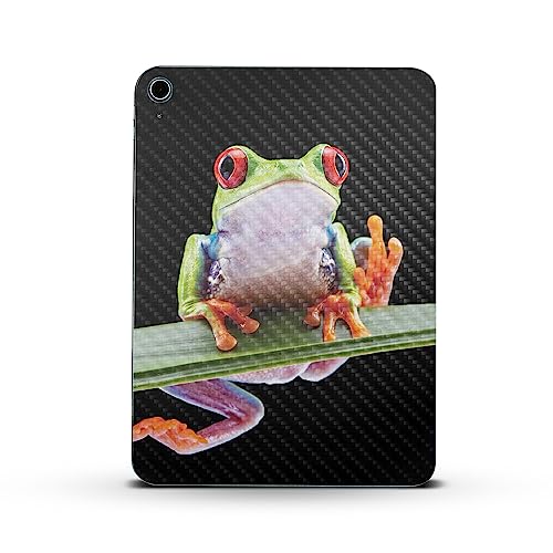 Image of MightySkins Carbon Fiber Skin Compatible with Apple iPad 10.9 inch 10th Gen (2022) Full Wrap Kit - Hangin Tree Frog | Protective, Durable Textured Carbon Fiber Finish | Easy to Apply | Made in The USA