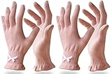 Evridwear Beauty Cotton Gloves with Touchscreen Fingers for SPA, Eczema, Dry Hands, Hand Care, Day and Night Moisturizing, (2 Pair S/M, Feather Weight Pink Color)