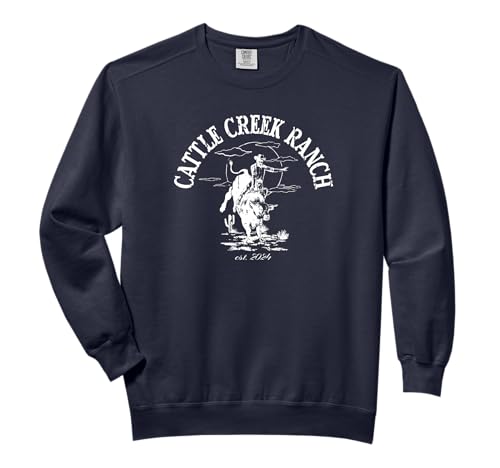 Cattle Creek Bucking Bull Rodeo Logo Graphic Comfort Colors Adult Sweatshirt