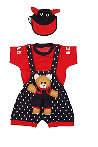 Image of Baby Boy's And Baby Girl's Dungaree Set /Romper Set with T-Shirt And Cap
