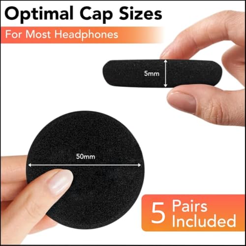 Image of Crysendo Replacement Ear Pads, 55mm, 5mm Thick, 3 Pairs, High-Density Foam | 3 pairs 5mm thick High-Density Foam replacement headphone cushions for worn or damaged earpads; comfortable daily headset use