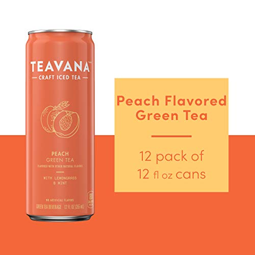 Teavana Craft Peach Iced Natural Green Tea with Lemongrass, Mint, Peach Flavor 12 Fl. Oz. Cans (Pack of 12) - Thumbnail 4