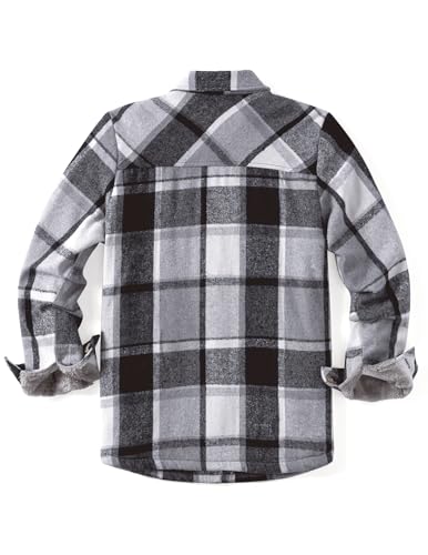 Zeagoo Fleece Lined Jacket Women Sherpa Coats Long Sleeve Plaid Shirts — view 6