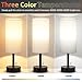 Fenmzee Bedside Table Lamps Set of 2-3 Color Temperatures Pull Chain Lamp with AC Outlet Charging Port, Small Round Night Stand Lamps for Bedroom Guest Room Office, Bed Side Light with E26 LED Bulbs