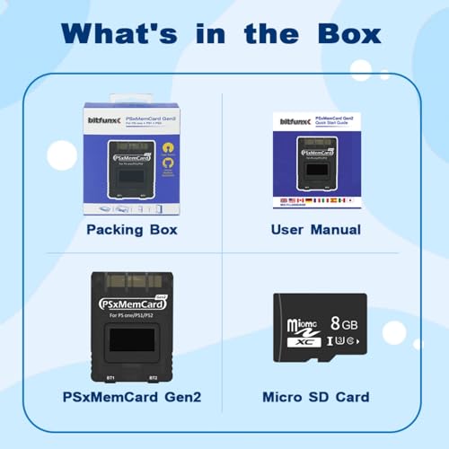 BITFUNX PSxMemCard Gen2 Memory Card - Supports Firmware Upgrade, Unlimited Storage and Sd2psXtd, Includes an 8GB MicroSD Card, High Speed Game Memory Card for PS2/PS1/PS One Console (Grey) by BITFUNX - Image 8