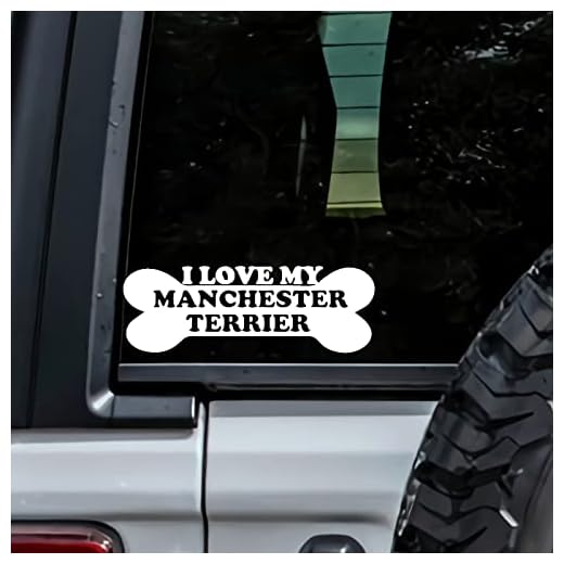 MHDStickerCo I Love My Manchester Terrier Dog Bone Vinyl Decal Sticker Custom Truck Bumper Window Laptop Car Notebook Mug Tumbler Gift Family