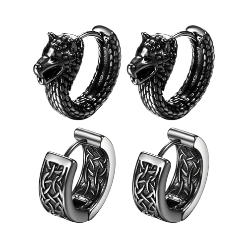 Pendientes vikingos para hombre amigo con estuche y nudo celta