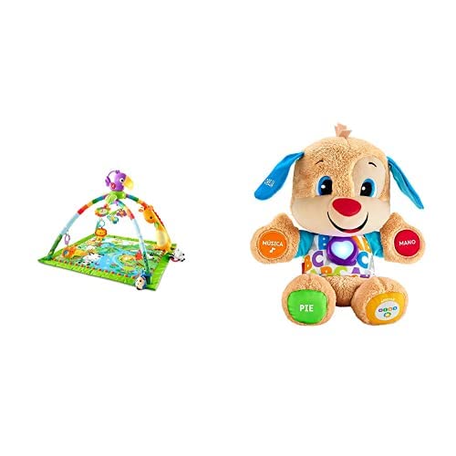 Fisher-Price - Gimnasio Deluxe Animalitos de la Selva (Mattel GXC35) y Perrito primeros descubrimientos (Mattel FPM53)