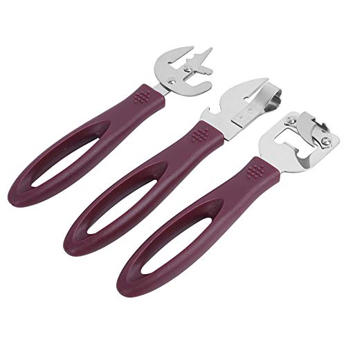 Okuyonic Can Opener,Manual Tin Opener Kit Bottle Opener Stainless Steel Side Can Opener Set Handheld Opener with Non Slip Handle for Beer Restaurant Home Camping - Image 2