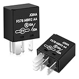 2 Packs F57B14B192AA Relay-5 Pins 10A/20A 12VDC, Automotive Relay F57B 14B192 AA Fits for Select Ford, Cadillac Vehicles, Toyota