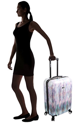 Steve Madden Luggage Collection - 24 Inch Scratch Resistant (ABS+PC) Hardside Mid-sized Suitcase - Durable Lightweight Bag with 8-Rolling Spinner Wheels (Diamond)