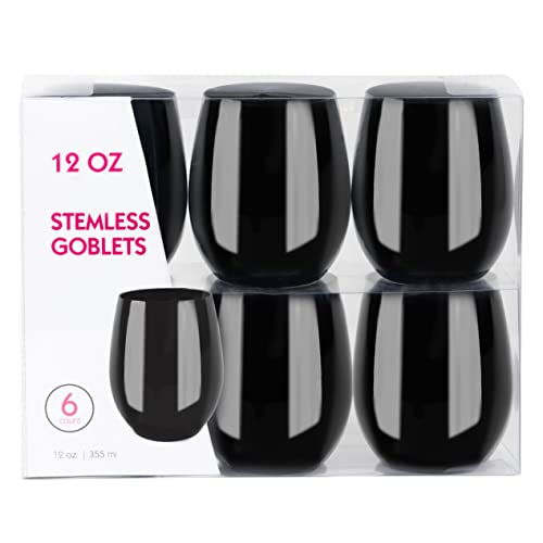 Black Stemless Glasses