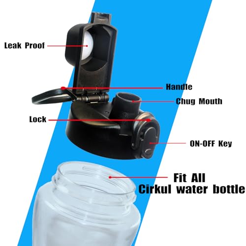 Lid for Cirkul Water Bottle - Auto Flip Lid for Hydro Flask Wide Mouth 12-64oz, Lid Replacement Compatible with Cirkul, Hydroflask, Simple Modern, Iron Flask & Others, Nozzle with Button Lock (1)