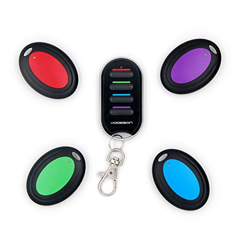 VODESON Schlüsselfinder Wireless Key Finder mit 4 Empfängern RF Item Locator, Item Tracker Support Fernbedienung, Haustier Tracker, Wallet Tracker (4 Empfänger)