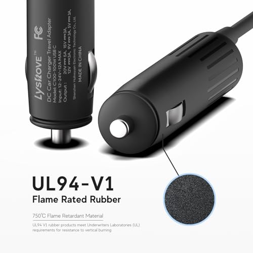 Image of 100W USB C Car Charger DC to DC Adapter for Anker SOLIX C200 C300 Jackery Explorer 240 V2 Portable Power Station DJI Mavic 3 Pro /Mavic 4 Pro Drones Handheld Gaming PC Charging Station USB Cable