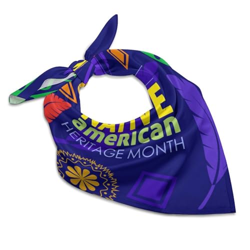 Csemeie November Is Native American Heritage Month Bandana Hair Scarf Headband Adjustable Neckerchief for Men Women Decor