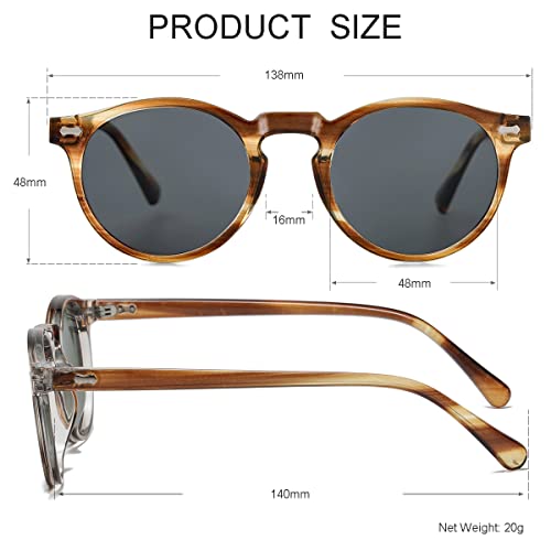 Image of Vintage Polarized Sunglasses for Men Women Round Retro Classic Fashion Eyewear UV400 Protection Sun Glasses