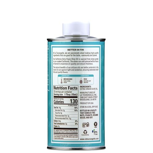 Image of La Tourangelle, California Extra Virgin Olive Oil, Cold-Pressed High Antioxidant Olives, 16.9 fl oz - Single Origin with Polyphenols for Cooking, Drizzling, Marinades, and Dipping