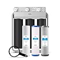 Brio 3-Stage Whole House Filtration System for Heavy Metal Reduction, 900 GPH, 4.5" x 20" PP Sediment, KDF & Carbon Block Filters Included w/Lifespan of 100,000 Gallons or 12 Months