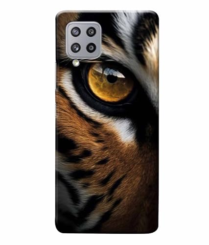 Image of Printed Hard Back Case Cover & Compatible for Samsung Galaxy A22 4G | Tiger Faces Art (Multicolor) - D1205