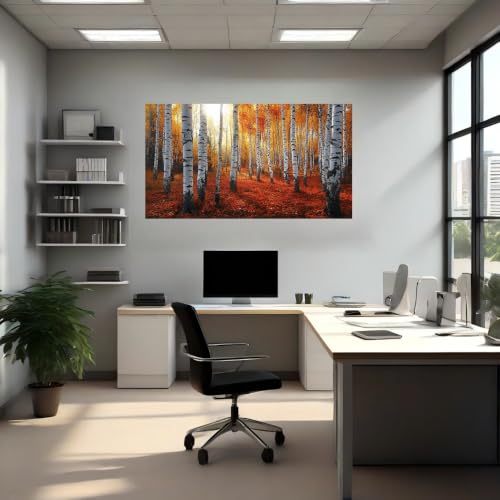 Cubrir imperfecciones de pared con vinilo bosque de abedules autoadhesivo 4