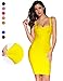 Women's Celebrity Bandage Bodycon Dress Birthday Party Pencil Dress Night Out Dress(Yellow,S)