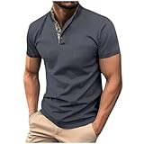 Camiseta de Manga Corta Hombre 2024 Polo Camisa Verano Color sólido Casual Cuello en V Botones Oficina Negocios Moda Original Deportivos Golf Slim Fit T-Shirt Basic Tops tee