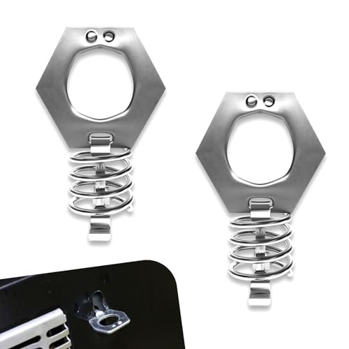 Image of 2 PCS RV Water Heater Cam Lock, 1.5 inch Stainless Steel Durable Rust-proof Water Heater Cover Latch Fastener, Fastening Flexible Spring and Easy-grip Ring Accessory, Universal for RVs (Silver)