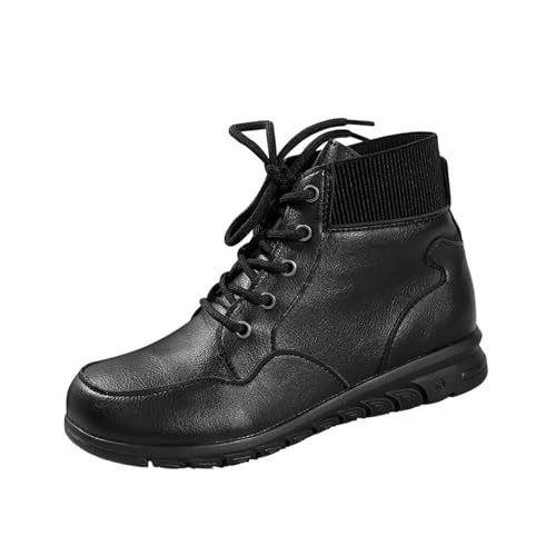 Bottines d'hiver pour femme bout rond casual à lacets bas
