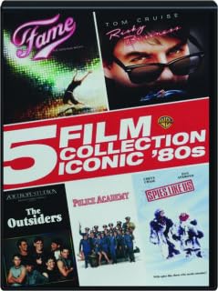 5 Film DVD Collection Iconic '80s, Fame, Risky Business, The Outsiders, Police Academy, Spies Like...