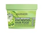 Garnier Hair Food Multi-Use Hair Treatment Mask, Hydrates and Refreshes Oily Roots and Dry Ends, with Kiwi and Menthol, No Silicones for a Natural Feel, Vegan Formula, 400ml