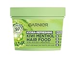 Garnier Hair Food Multi-Use Hair Treatment Mask, Hydrates and Refreshes Oily Roots and Dry Ends, with Kiwi and Menthol, No Silicones for a Natural Feel, Vegan Formula, 400ml