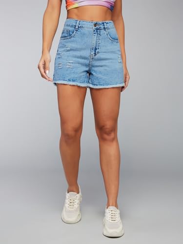 Image of Dolce Crudo Women's High Rise Denim Shorts - Relaxed Fit