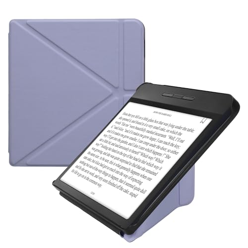 kwmobile Origami Case Compatible with Kobo Libra H2O Case - Slim PU Leather Cover with Stand - Lavender