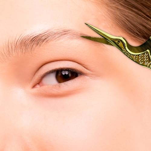 Tesoura Pássaro Dourado Ponta Fina Costura Sobrancelha