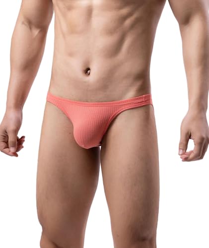 xxxiticat Men's Underwear with Pouch for Balls Low Waist Breathable Soft Sleep Lounge Lingerie Ribbed Briefs