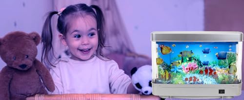 Lightahead LA-85111-70 Artificial Aquarium: Fascinating Moving Pictures Of Fish In Tank Decorative Sensory Aquarium Lamp Virtual Ocean In Motion thumb #6