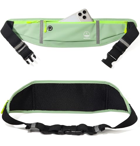 Image of Running Belt Slim Fanny Pack Jogging Pouch Phone Holder Waist Pack - Light Green
