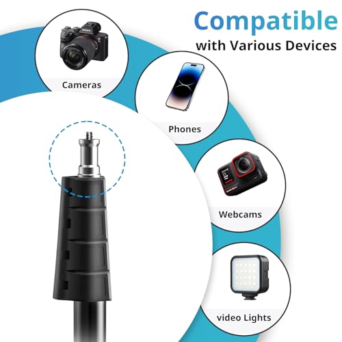 Eicaus TBC001 92’’ Tall Cell Phone Tripod Stand With 16.5’’ Flexible Gooseneck And Remote, Overhead Tripod With Adjustable 360°Ball Head & Phone Holder thumb #6